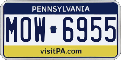 PA license plate MOW6955