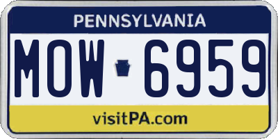 PA license plate MOW6959