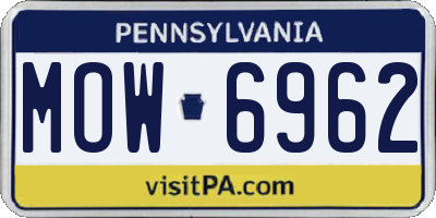 PA license plate MOW6962
