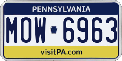PA license plate MOW6963