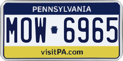 PA license plate MOW6965