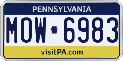 PA license plate MOW6983
