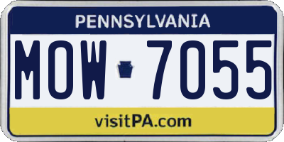 PA license plate MOW7055