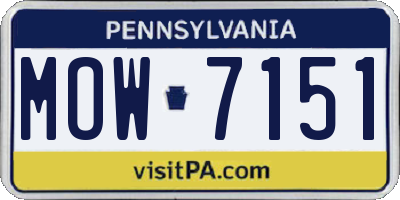 PA license plate MOW7151