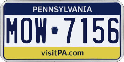 PA license plate MOW7156