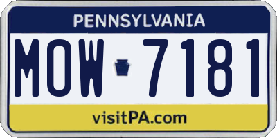 PA license plate MOW7181