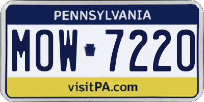 PA license plate MOW7220
