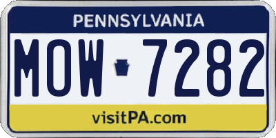 PA license plate MOW7282