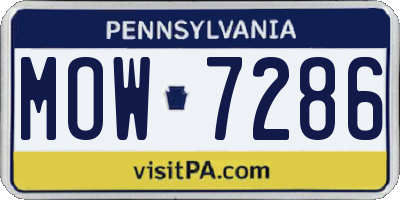 PA license plate MOW7286