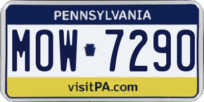 PA license plate MOW7290
