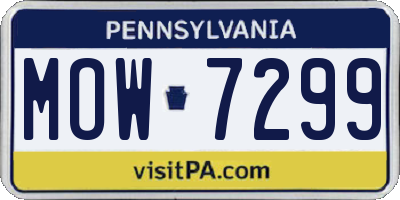 PA license plate MOW7299