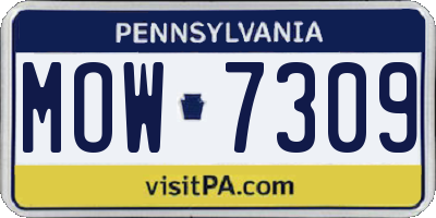 PA license plate MOW7309