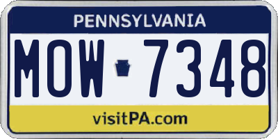 PA license plate MOW7348