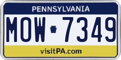 PA license plate MOW7349