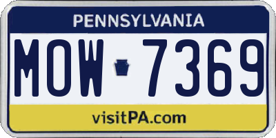 PA license plate MOW7369