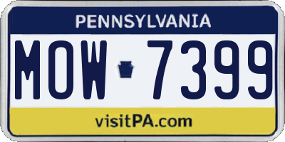 PA license plate MOW7399