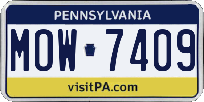PA license plate MOW7409