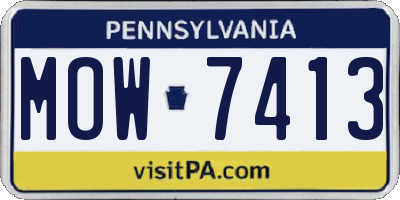 PA license plate MOW7413
