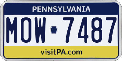 PA license plate MOW7487