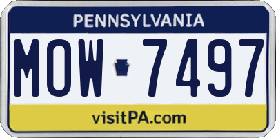 PA license plate MOW7497