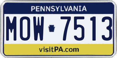 PA license plate MOW7513