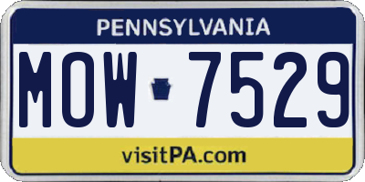 PA license plate MOW7529