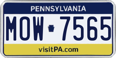 PA license plate MOW7565