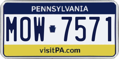 PA license plate MOW7571