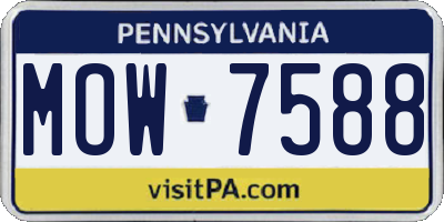 PA license plate MOW7588