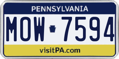 PA license plate MOW7594
