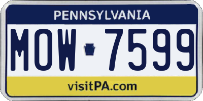 PA license plate MOW7599