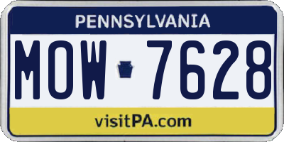 PA license plate MOW7628