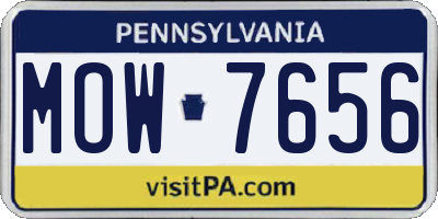 PA license plate MOW7656