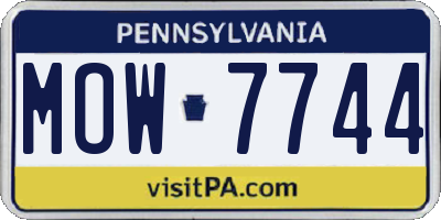 PA license plate MOW7744