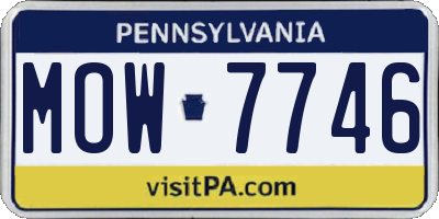 PA license plate MOW7746