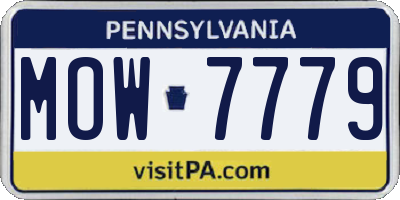 PA license plate MOW7779