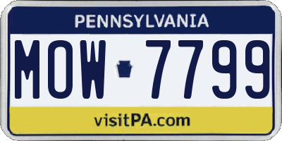 PA license plate MOW7799