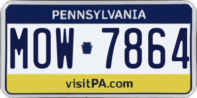 PA license plate MOW7864