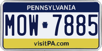 PA license plate MOW7885