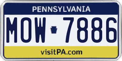 PA license plate MOW7886