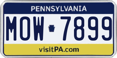 PA license plate MOW7899