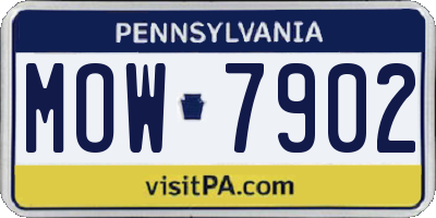 PA license plate MOW7902
