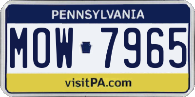 PA license plate MOW7965