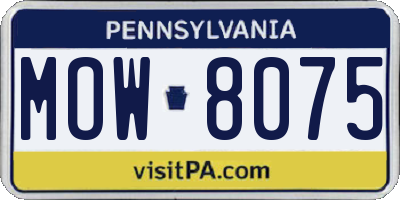 PA license plate MOW8075