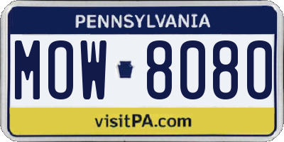 PA license plate MOW8080