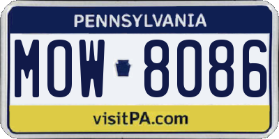 PA license plate MOW8086