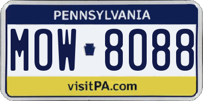 PA license plate MOW8088