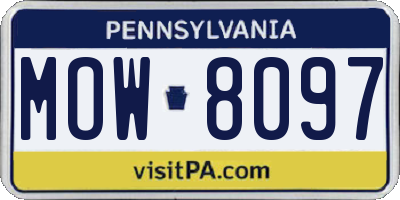 PA license plate MOW8097
