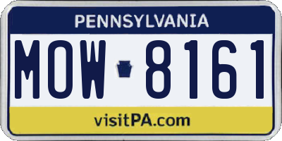 PA license plate MOW8161