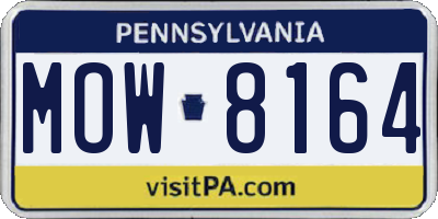 PA license plate MOW8164